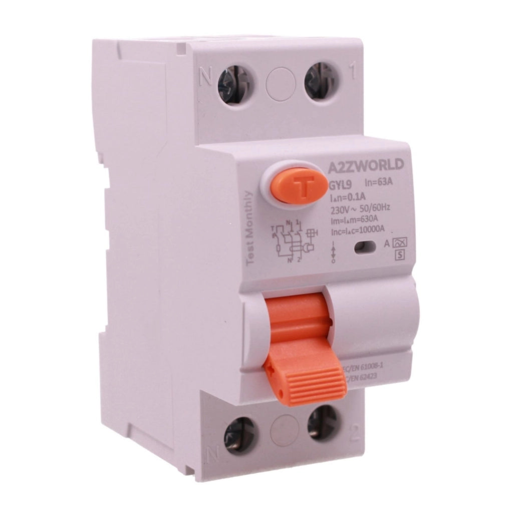 RCCB Interruttore Differenziale Selettivo Tipo S Classe A 100mA/0.1A 1P+N 2M 10kA AC 230V IP20, GYL9, Corrente Disponibili 40A 63A (63A)