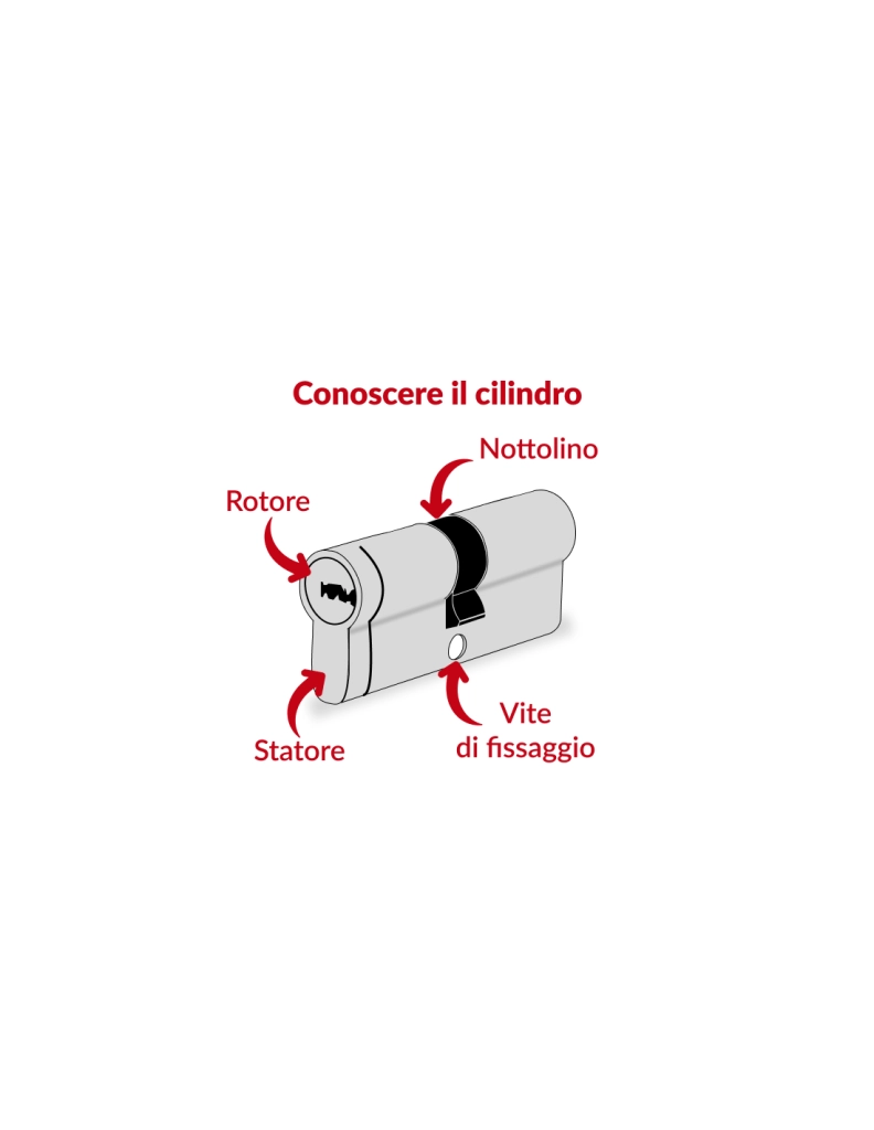 Cilindro europeo Trafic 12 30 x 65 mm, nichelato, anti-perforazione, anti-rottura, 5 chiavi – THIRARD