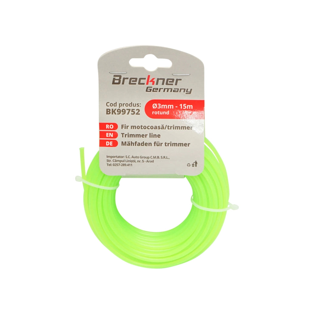Filo tondo per decespugliatore, 3 mm x 15 m Breckner Germany