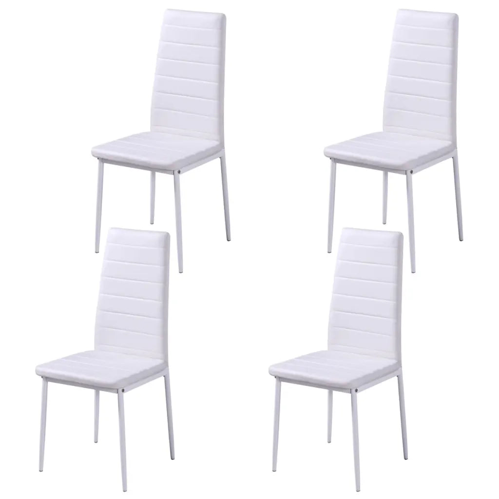 Set Tavolo da Pranzo 5 pz in Pelle Artificiale Nero e Bianco 275413