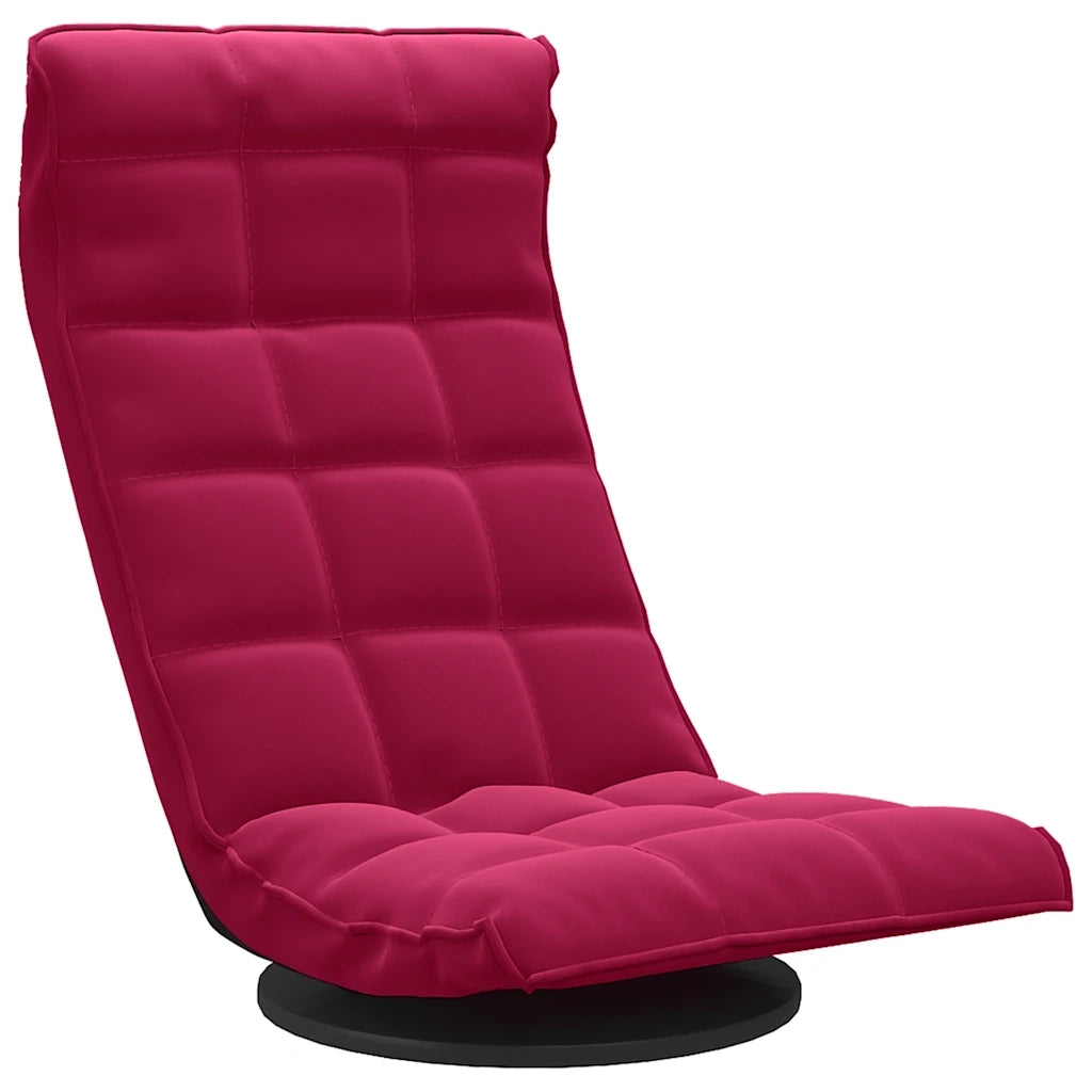 Sedia da Terra Girevole Rosso Vino in Velluto 336569