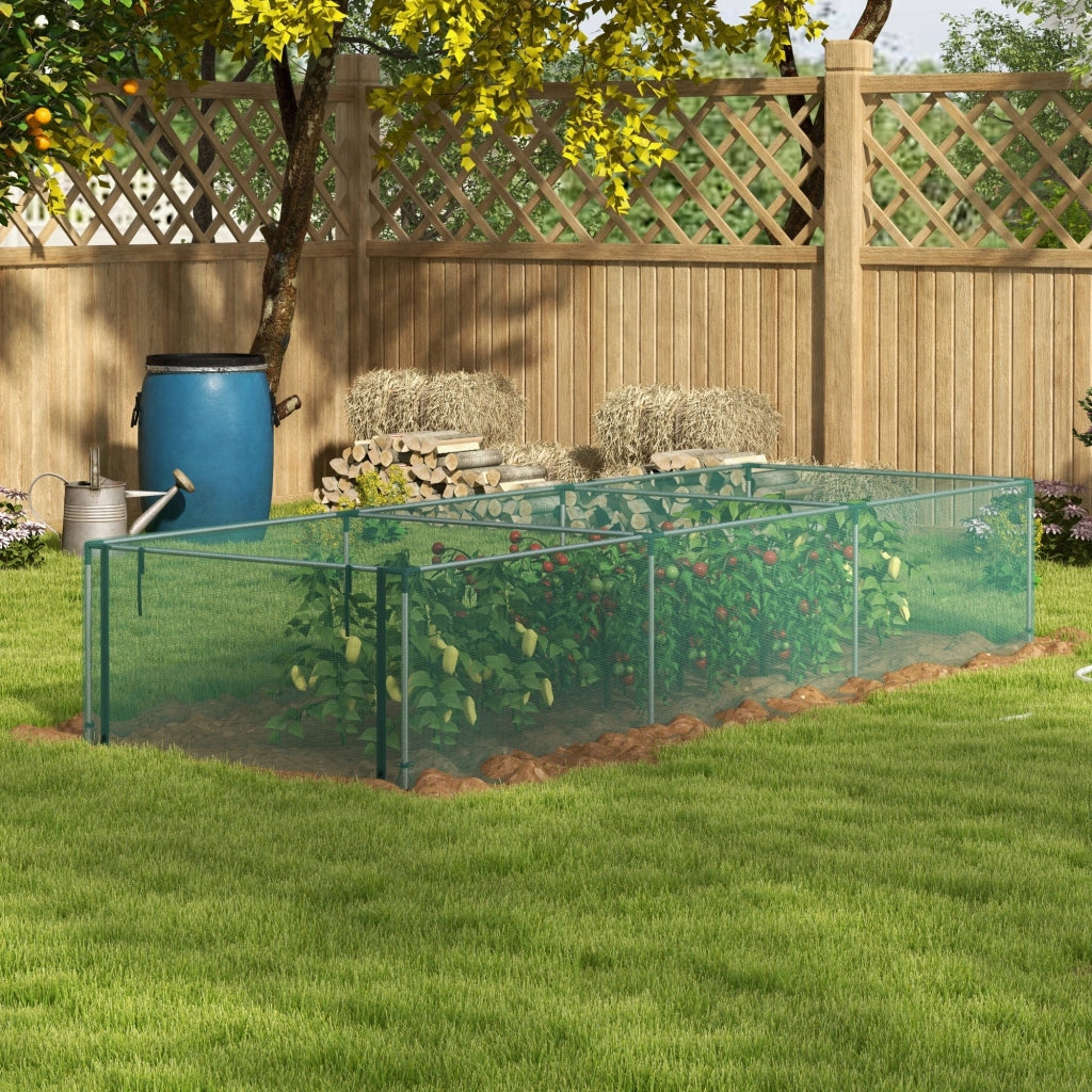 Rete anti-uccelli per colture 125x373 cm con telaio in acciaio zincato e apertura a cerniera; verde