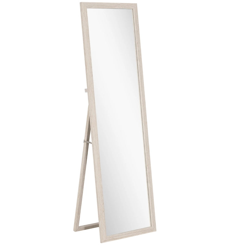 Specchio intero 160 x 50 cm, design rettangolare con cornice, bianco