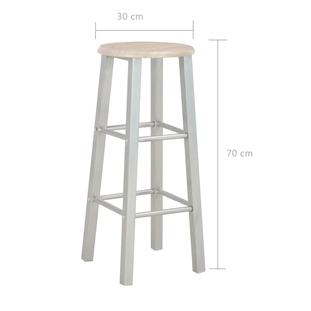 Set da Bar 3 pz in Legno e Acciaio 284398
