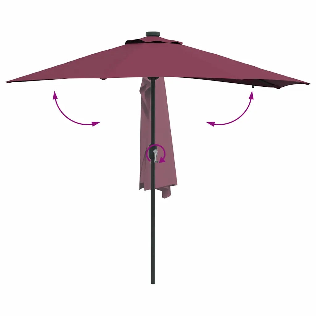 Ombrello da giardino Rosso Bordeaux 294 x 150 x 223 cm 42003263