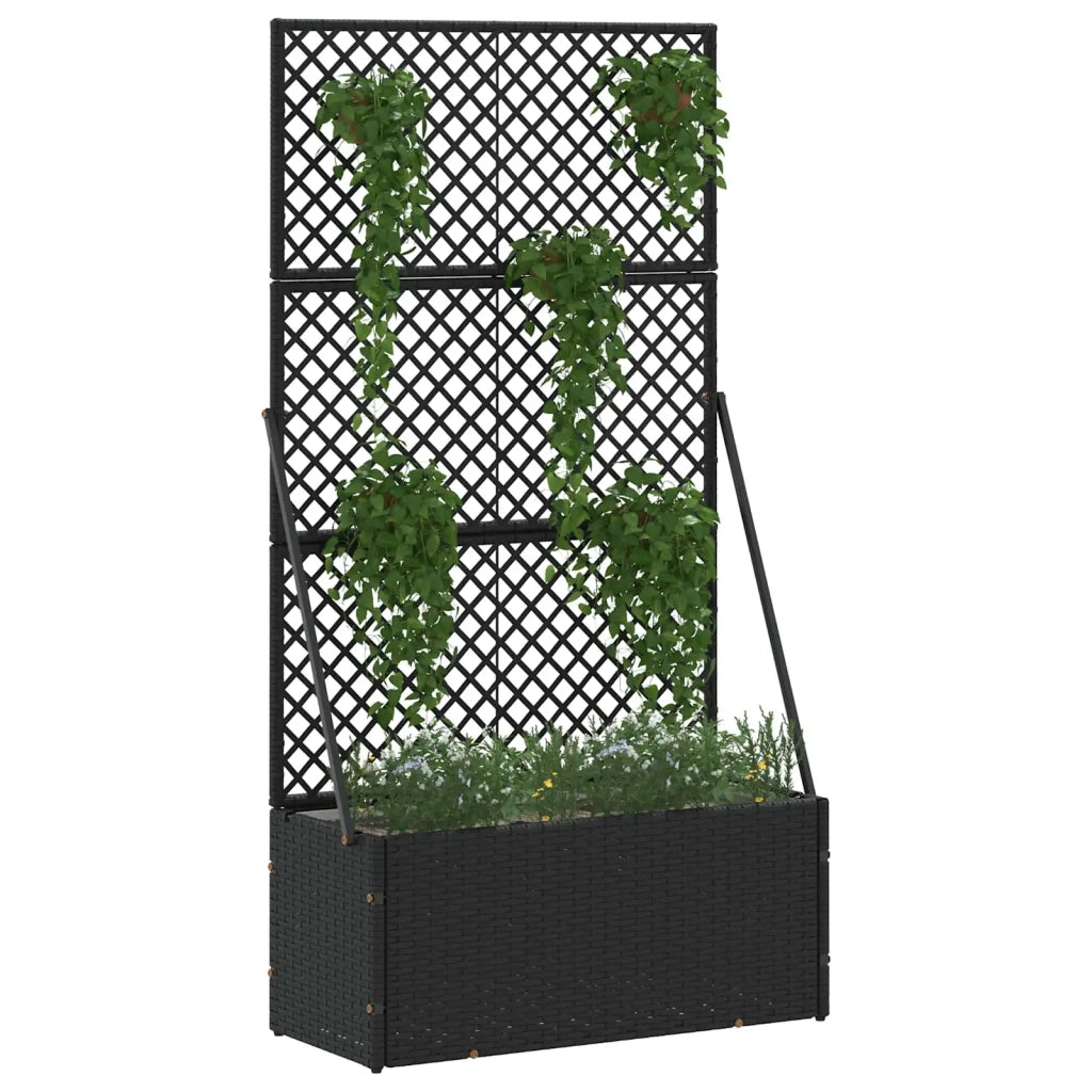 Fioriera a traliccio da giardino Nero 70 x 30 x 135 cm Metallo 366616