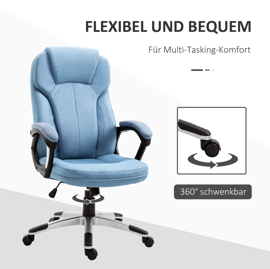 Sedia da ufficio ergonomica azzurra regolabile