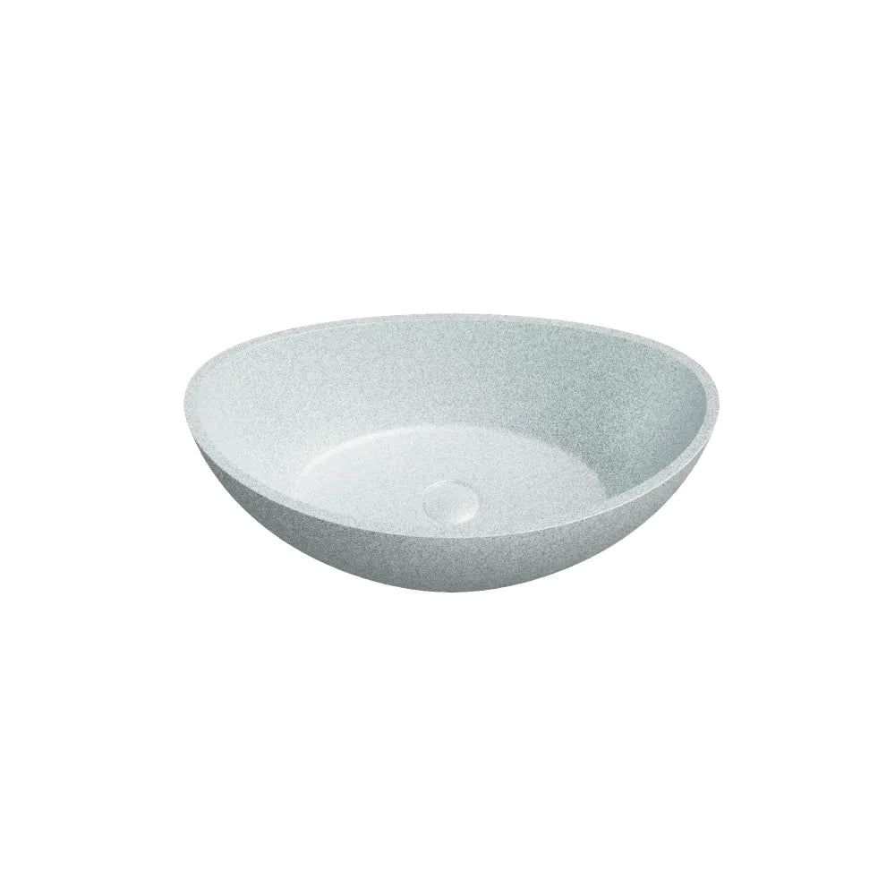 Lavabo da appoggio ovale in microcemento 54,8x34,8x18,5 cm bianco | Onega