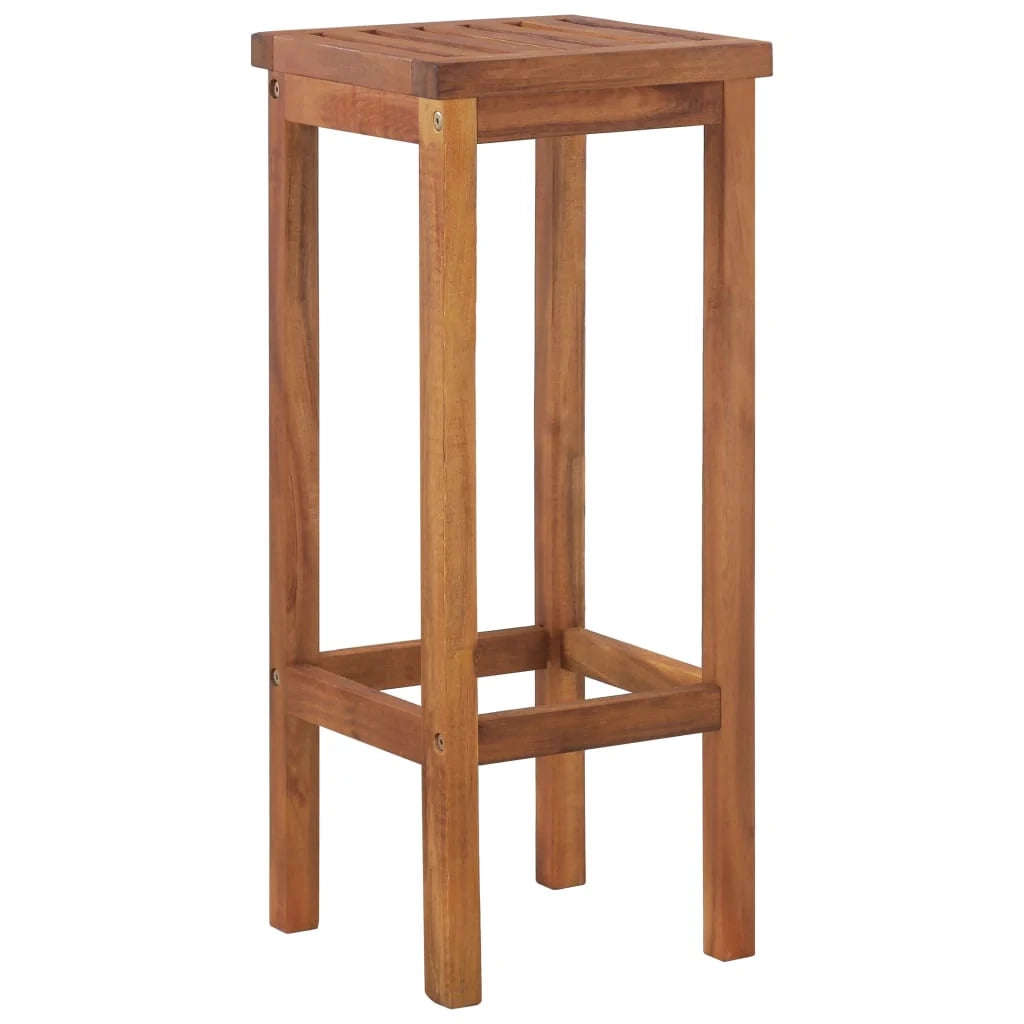 Set di due sgabelli da bar di design seduta a sedia legno massello di acacia 1202048