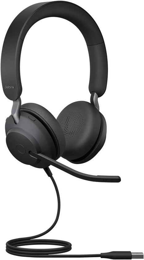 Cuffia Stereofonica con Cancello Rumiore e 3 Microfoni – Headset UC Certificato con Cavo USB-A – Nero
