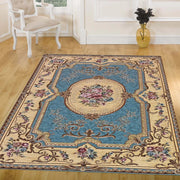 Tappeto AUBUSSON AZZURRO cm.200x280 in ciniglia multiuso lavabile antiscivolo