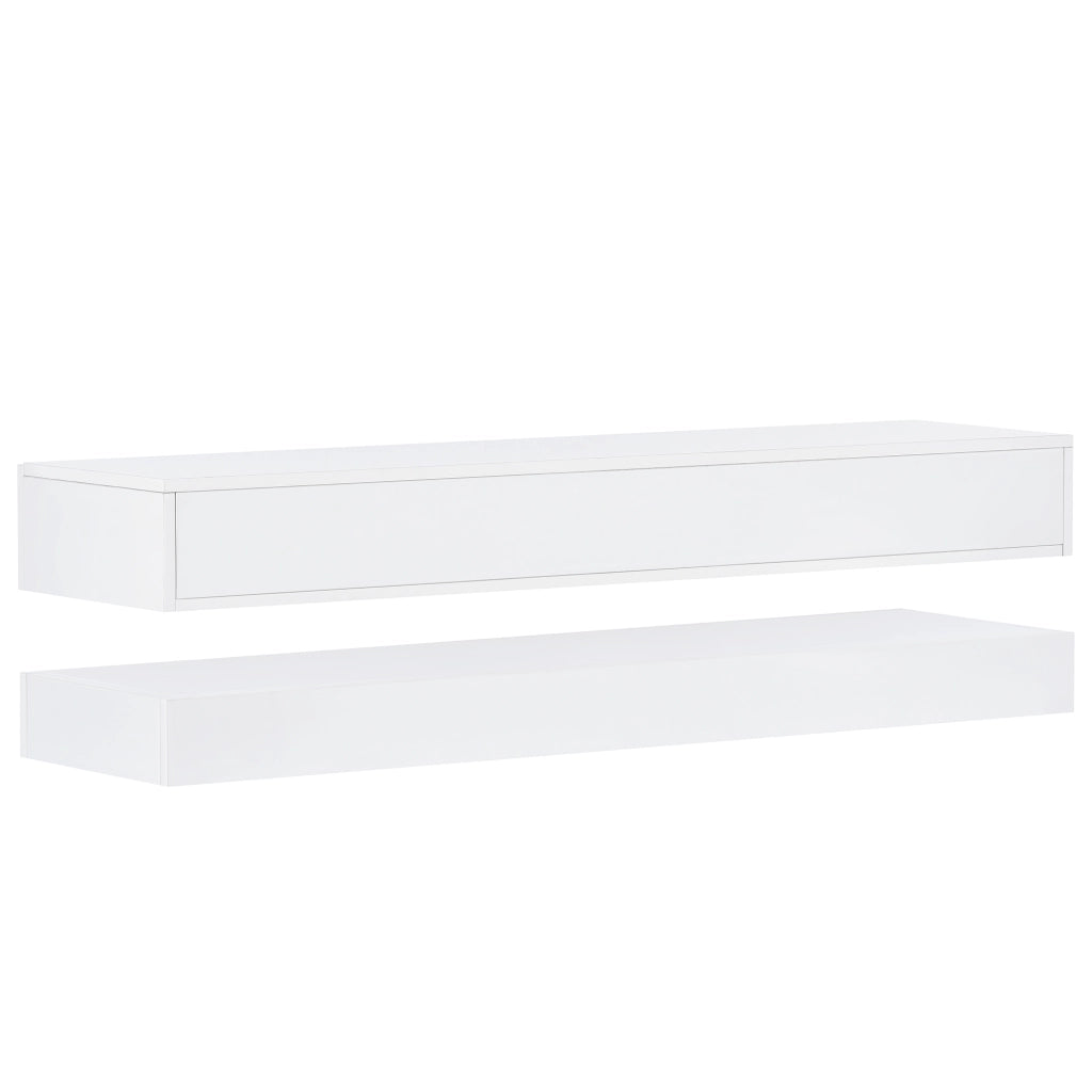 Mobile TV Sospeso Bianco 130 cm con LED; per TV fino a 55 Pollici; MDF