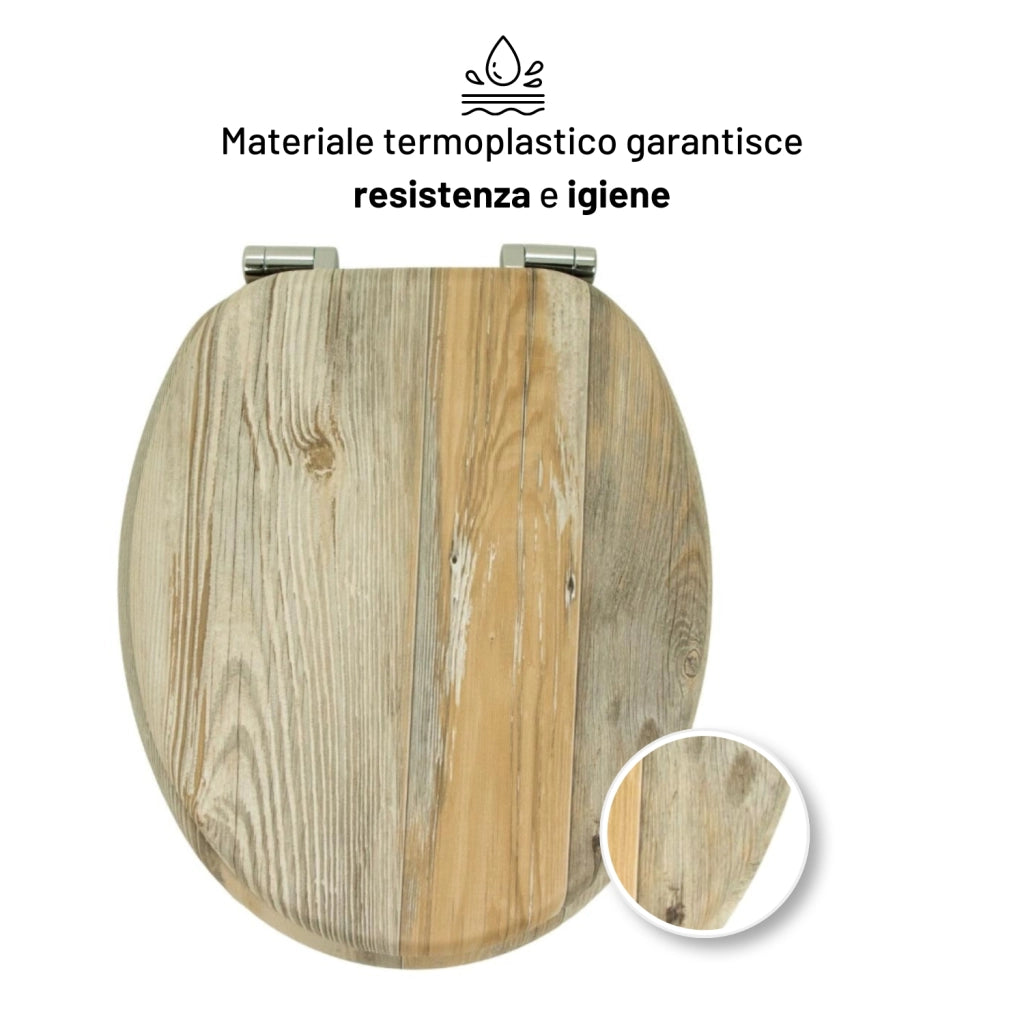 Sedile wc copri vater universale frizionato fantasia in mdf chiusura rallentata *** fantasia decape, confezione 1