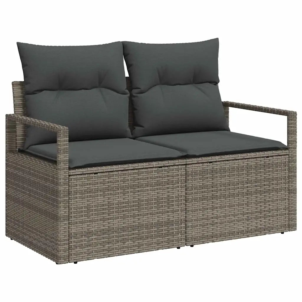 Set di divani con cuscino 5 pcs Grigio polyrattan