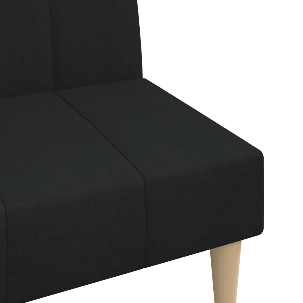 Divano Letto a 2 Posti Nero in Tessuto 375867
