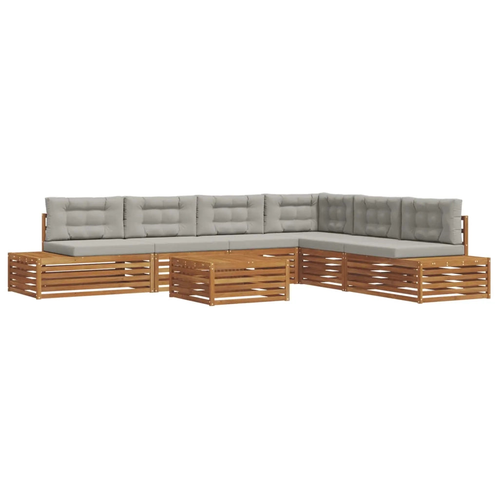 Set di divani da esterno 7 Pezzo Grigio Naturale e Chiaro 3374106