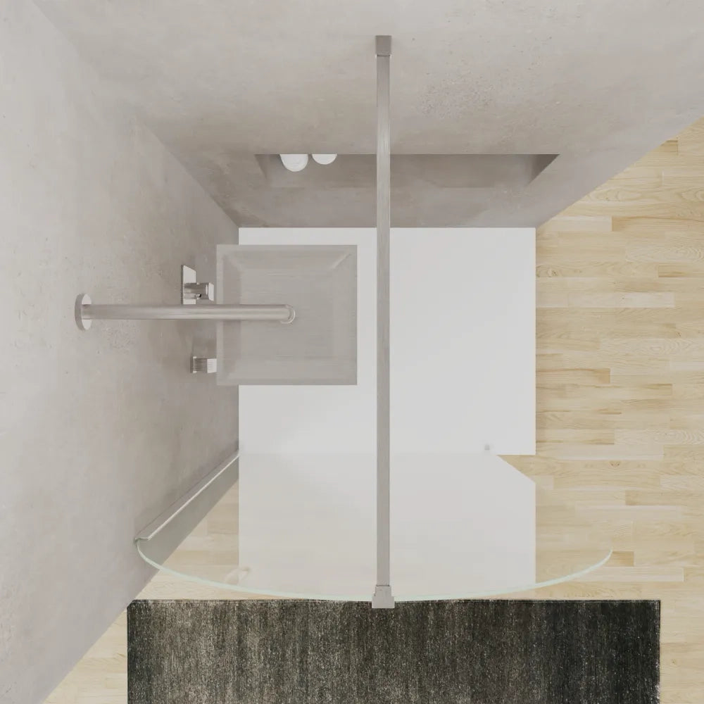 Doccia walk-in arco 120cm con profilo nickel spazzolato vetro trasparente 8mm easy clean h200| Nusa