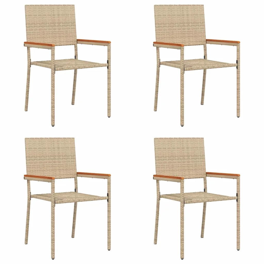 Sedie impilabili da giardino 4 pcs Crema e Marrone 3403063