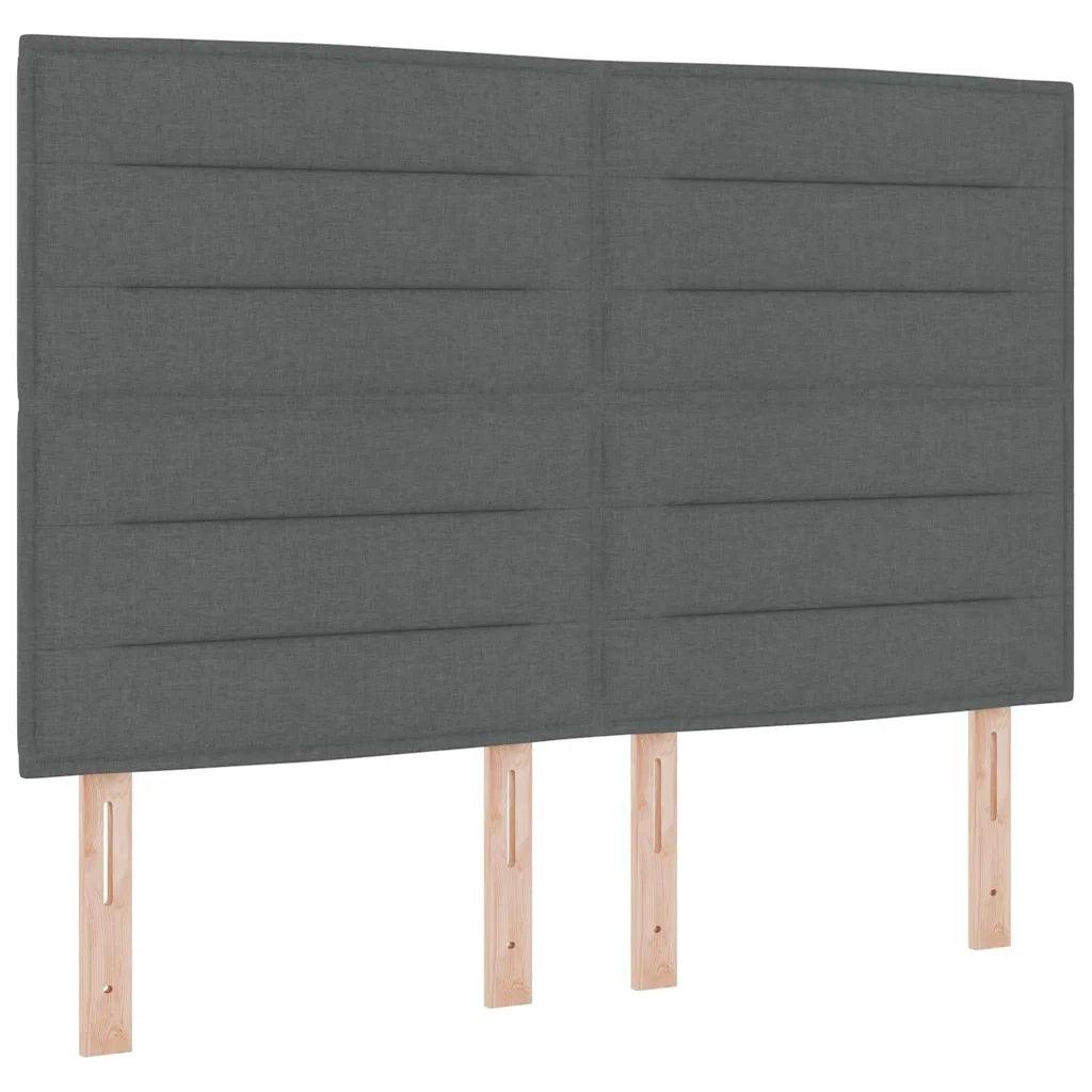 Letto a molle con cuscino Grigio scuro 140 x 190 cm Tessuto 3343989
