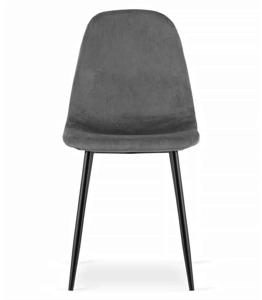 Sedia Valora COMO in velluto grigio scuro, design ergonomico x2