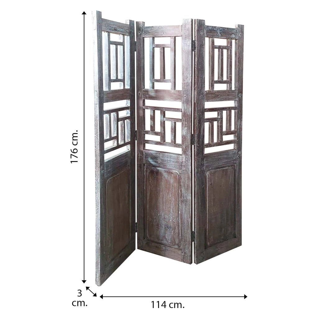 Paravento legno Marrone114x3x176h