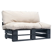 Divano da Giardino a Pallet e Cuscini Sabbia in Legno di Pino 277410