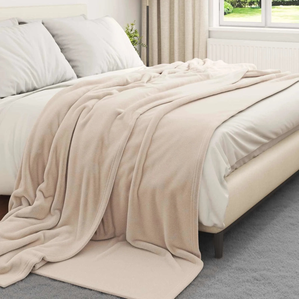 Coperte da Pile 6 pz Beige 220 x 240 cm Panno
