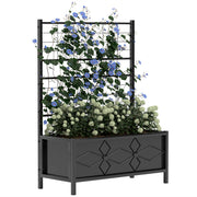 Fioriera Rialzata per Giardino con Griglia ¨C Minimal ¨C Nero Acciaio Galvanizzato 90x40x120 cm