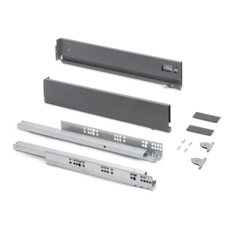 Cassetto esterno Vertex con regolazione 3D altezza 93mm, 40kg, profondità 400mm, Acciaio, Verniciato bianco