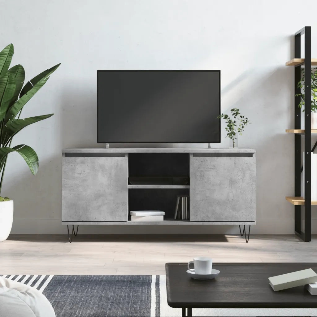 Mobile TV | Armadietto TV | Mobile Porta TV Grigio Cemento 104x35x50cm in Legno Multistrato
