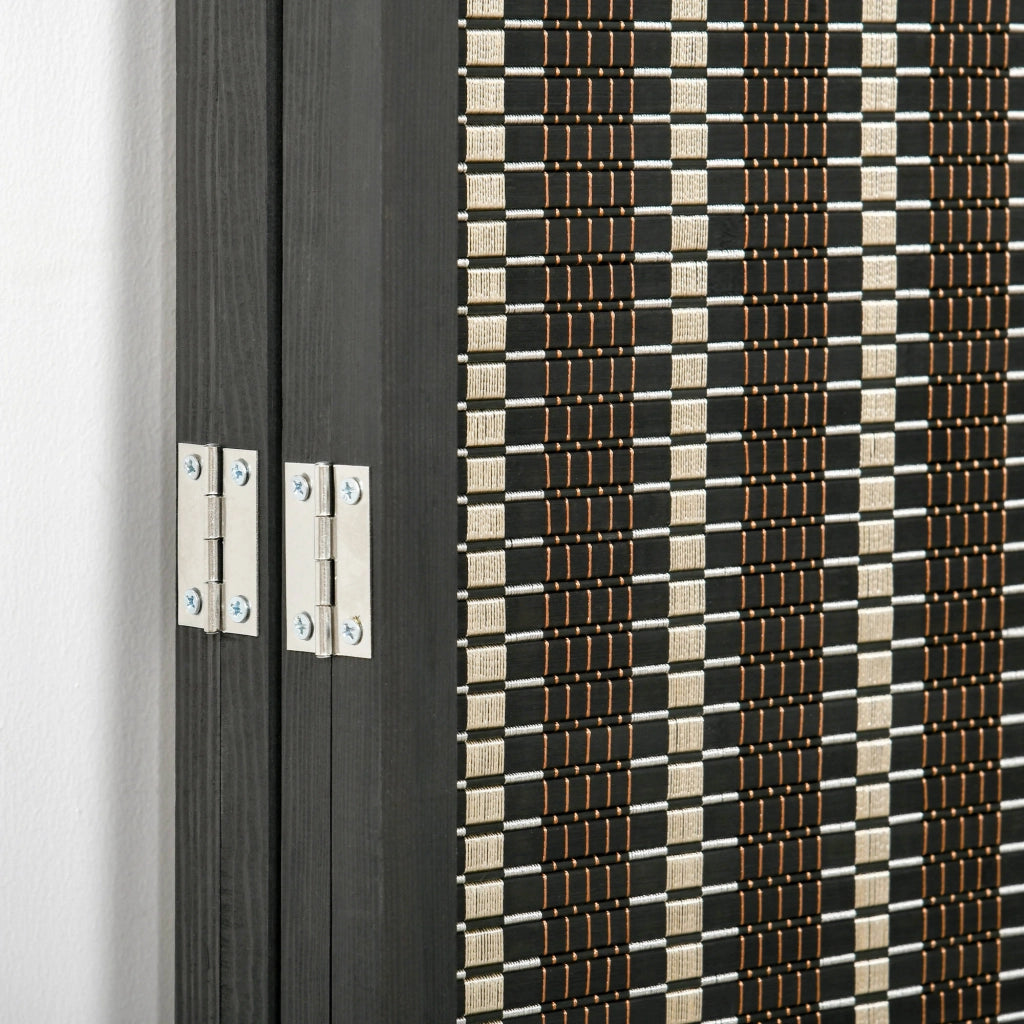 PARAVENTO 4 pannelli pieghevole 180x180 cm bambù marrone