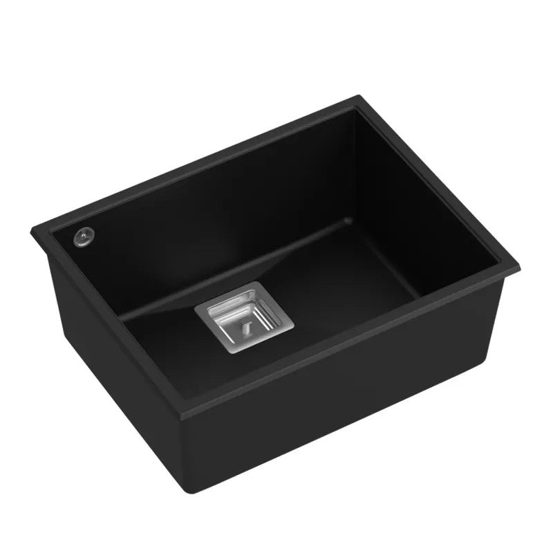 Lavello In Granito David 50 Black Tappo oro