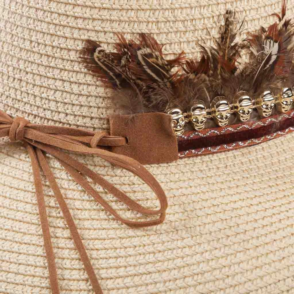 Cappello panama panna con decoro 58