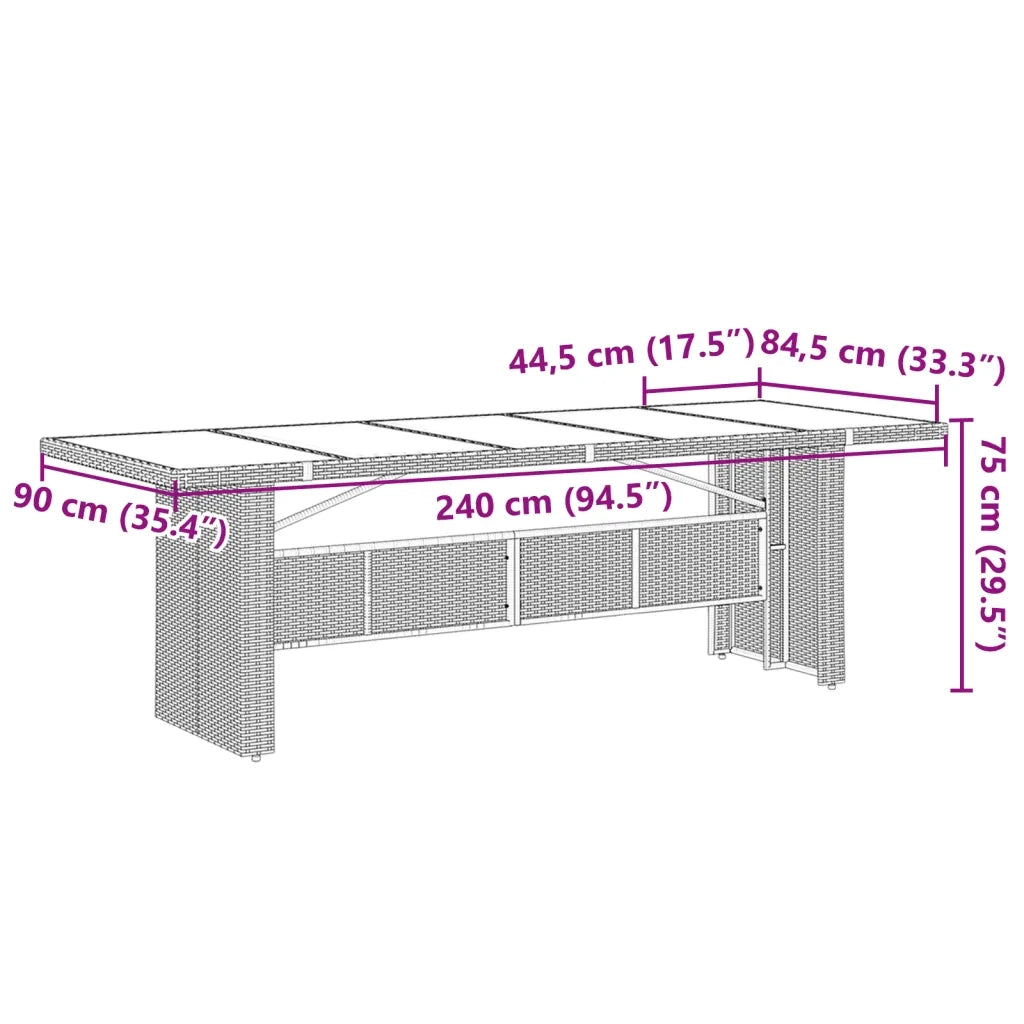 Set da Pranzo da Giardino 11 pz con Cuscini in Polyrattan Nero 3277644