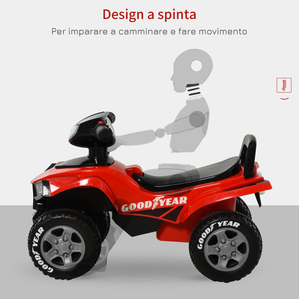 Quad Giocattolo Bambini 18-36 Mesi Licenza GOODYEAR Luci e Suoni Rosso