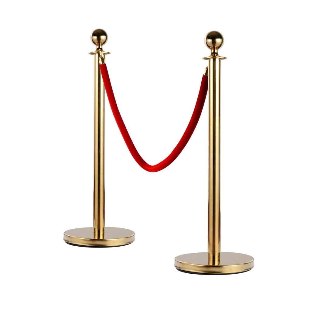 Colonnina Segnapercorso per Code Separatore in Acciaio Rosso e Oro