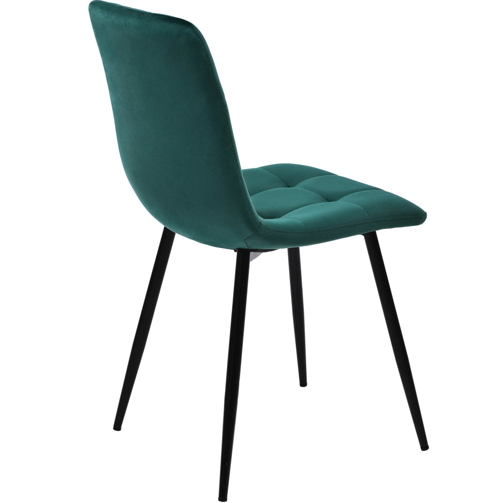 Set tavolo da pranzo 140x80 cm con 4 sedie in velluto; piano MDF effetto marmo bianco