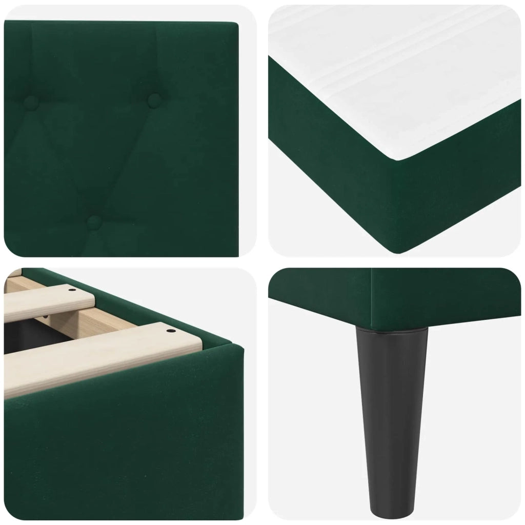 Struttura letto con materasso Verde Scuro 160 x 200 cm Velluto 3415062