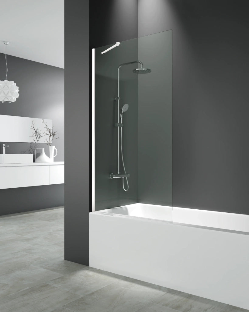 Parete doccia fissa Screen 8 mm 120 cm (116,5-118,0 cm) bianco, vetro satinato Frost