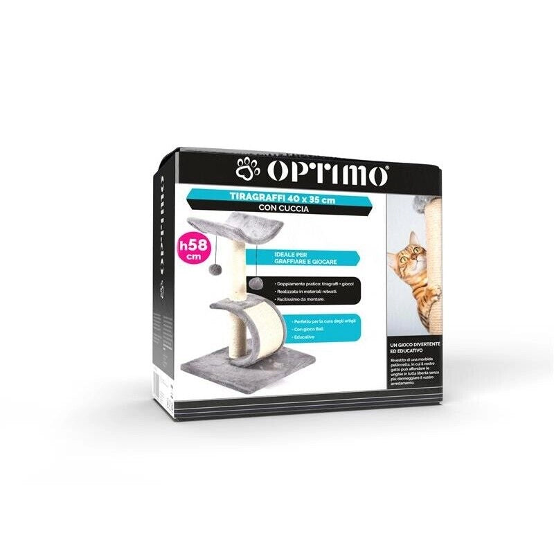 OPTIMO TIRAGRAFFI CON CUCCIA 40 X 35 X H 58 CM GRIGIO E BEIGE