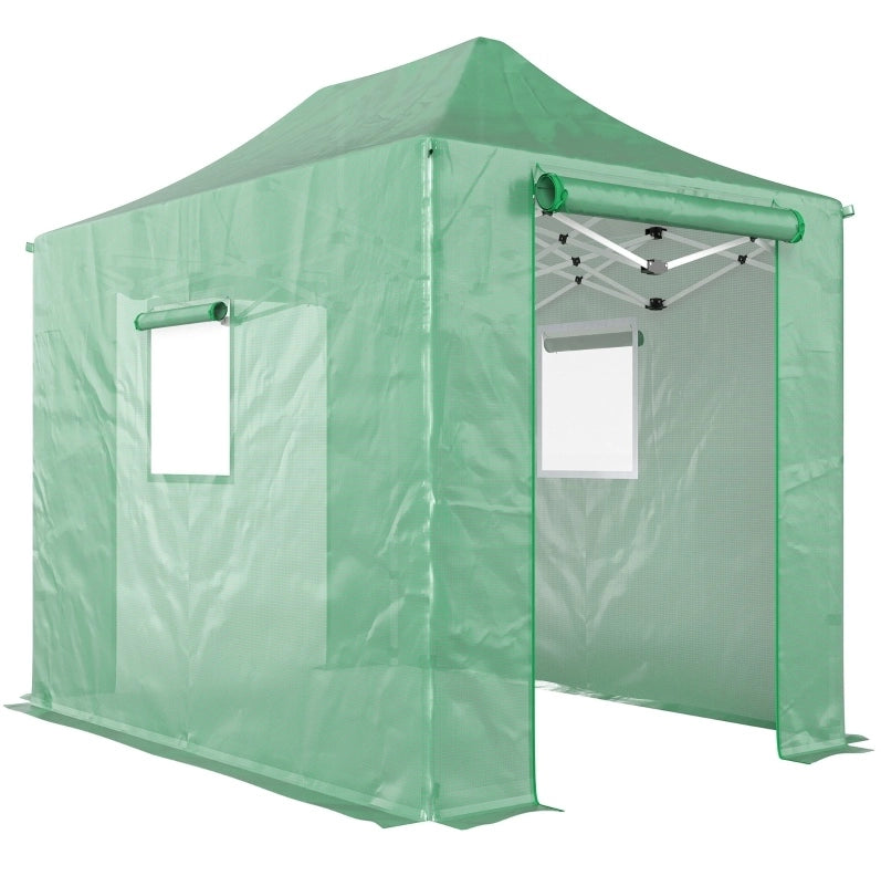 Serra pieghevole pop-up in PE verde 295x200x270 cm