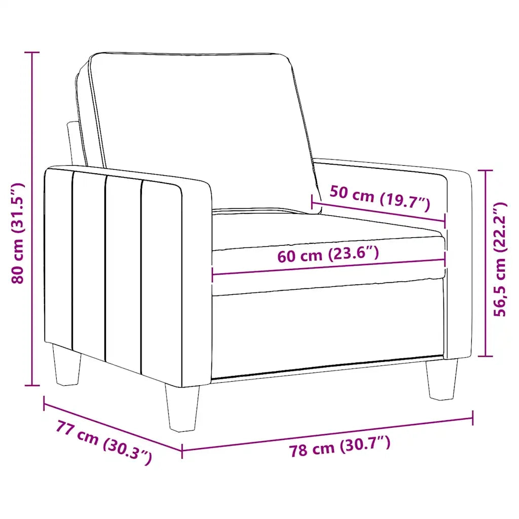 Poltrona | Sedia Relax Marrone 60 cm in Tessuto