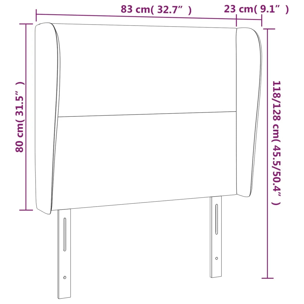 Testiera | Testata ad Orecchio Bianca 83x23x118/128 cm in Similpelle