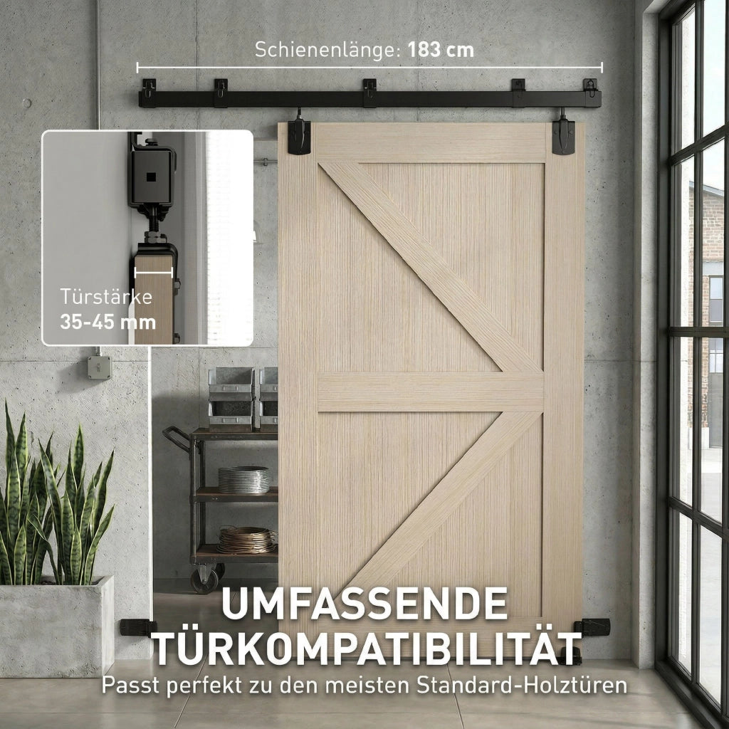 Set Ferramenta Porte Scorrevoli ¨C Minimal ¨C 183 cm Nero