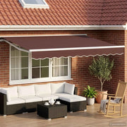 Cornice per Tenda Manuale con LED Marrone e bianco 3,5 x 2,5 m 3420597