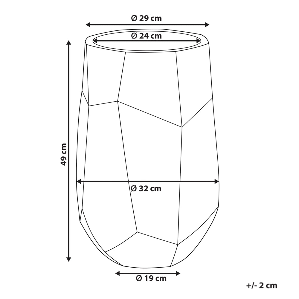 Vaso per piante in cemento e fibra di vetro grigio 28 x 45 cm da interno ed esterno