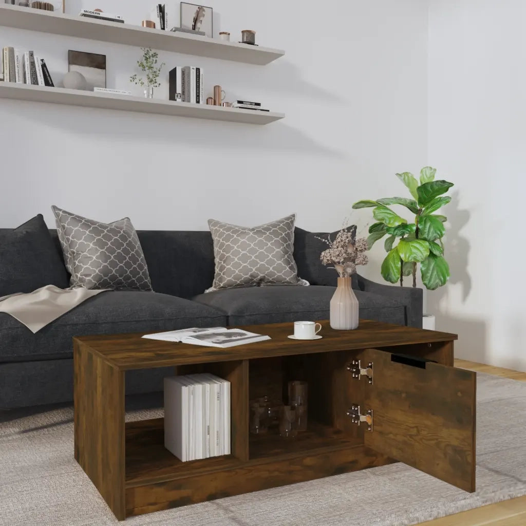 Tavolino da salotto | Tavolino da caff¨¨ | Tavolino da Soggiorno Rovere Fumo 102x50x36 cm Legno Multistrato