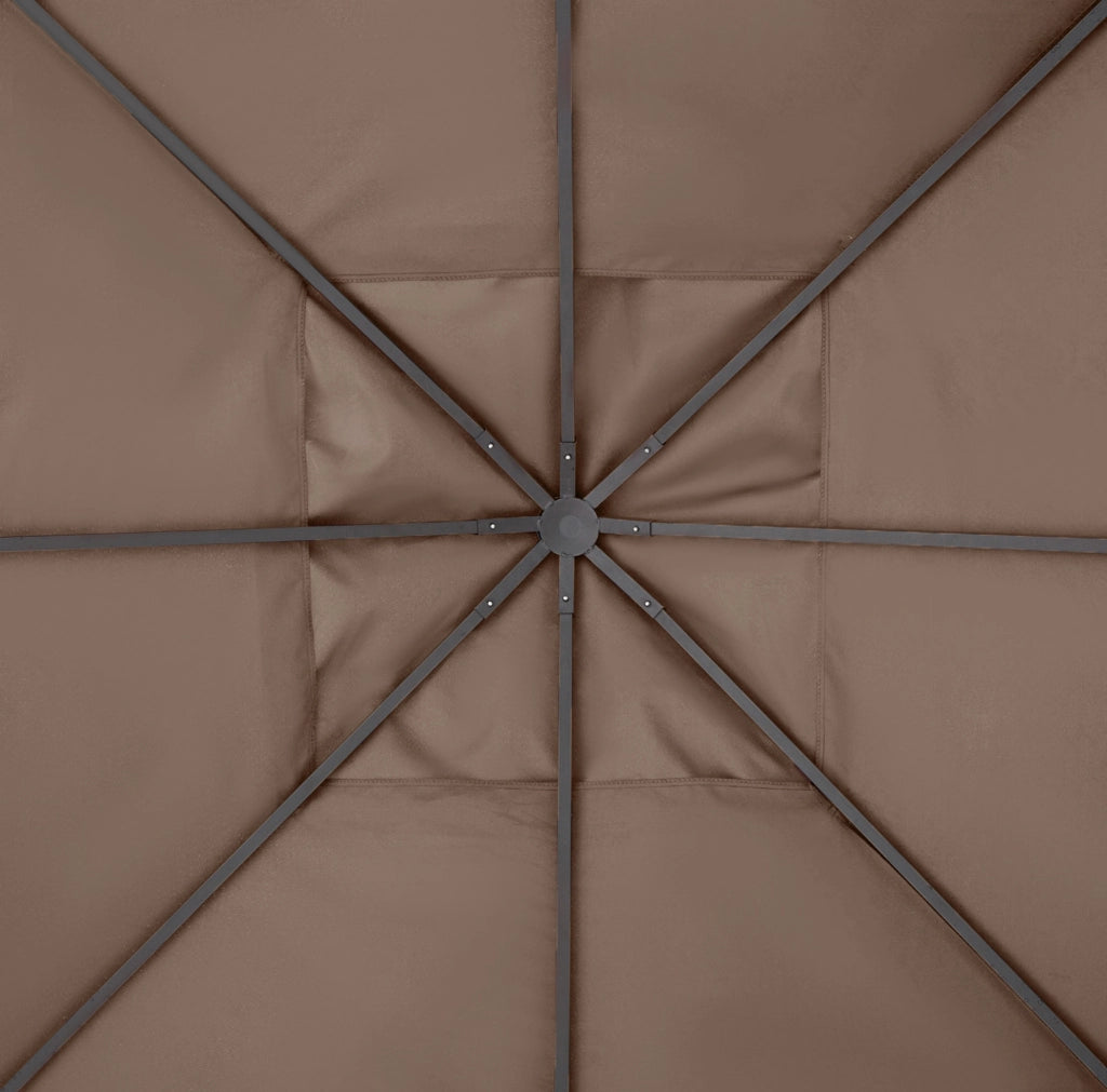 Copertura di Ricambio per Gazebo 2,98x2,95 m in Poliestere Beige per Giardino e Terrazza