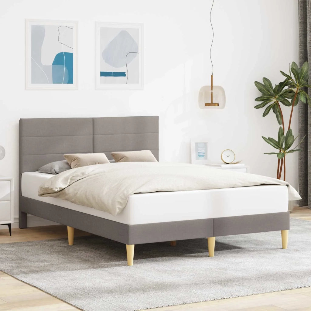 Struttura del letto con testiera-Giroletto Tortora 140 x 190 cm Tessuto 898735