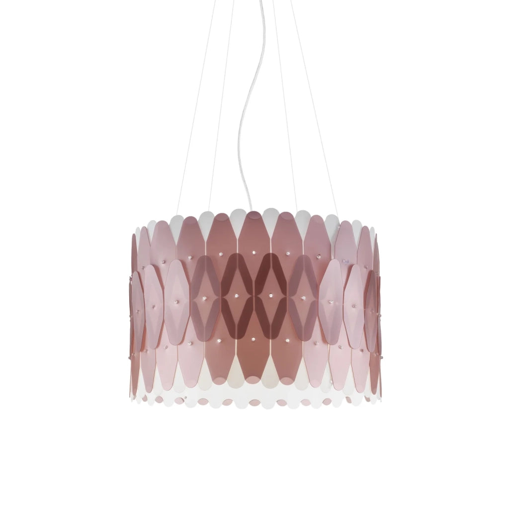 Sospensione Moderna Amanda Polilux ® Pink Metal E Metallo Cromo 1 Luce E27 D50Cm